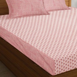 Hitech Sales Pink Polycotton Double Bedsheet | Soft, Durable & Fade-Resistant | Ideal for Double Bed | Easy Care & Washable