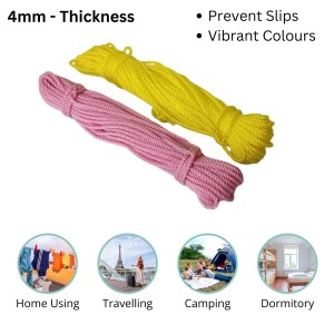 Nylon Rope Combo Pack of 6 | Durable, High-Strength Ropes for Outdoor, Camping, and Household Use | Multipurpose Ropes for Clothesline, DIY Projects, and More (Yellow, Medium) Nylon Rope Combo Pack of 6 | Durable, High-Strength Ropes for Outdoor, Camping, and Household Use | Multipurpose Ropes for Clothesline, DIY Projects, and More (Yellow, Medium)