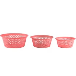 Hitech Home One Desire Pink Plastic Basket (Set of 3) Hitech Home One Desire Pink Plastic Basket (Set of 3)