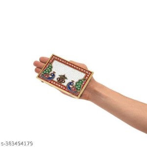 HiTechMart Makrana Marble Rectangular Puja Chowki with Hand-Painted Meenakari & Kundan Work – Decorative Bajot/Singhasan for Home Mandir, Vrat, Festivals, Pooja & Gifting Purpose (1, Rectangular) HiTechMart Makrana Marble Rectangular Puja Chowki with Hand-Painted Meenakari & Kundan Work – Decorative Bajot/Singhasan for Home Mandir, Vrat, Festivals, Pooja & Gifting Purpose (1, Rectangular)