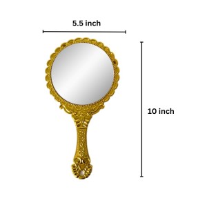 Makeup Plastic Portable Hand Mirror | Compact Handheld Mirror for Travel, Beauty, and Daily Use (Gold) Makeup Plastic Portable Hand Mirror | Compact Handheld Mirror for Travel, Beauty, and Daily Use (Gold)