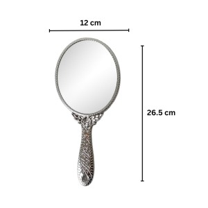 Makeup Plastic Portable Hand Mirror | Compact Handheld Mirror for Travel, Beauty, and Daily Use (Silver) Makeup Plastic Portable Hand Mirror | Compact Handheld Mirror for Travel, Beauty, and Daily Use (Silver)