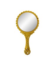 Makeup Plastic Portable Hand Mirror | Compact Handheld Mirror for Travel, Beauty, and Daily Use (Gold) Makeup Plastic Portable Hand Mirror | Compact Handheld Mirror for Travel, Beauty, and Daily Use (Gold)