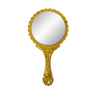 Makeup Plastic Portable Hand Mirror | Compact Handheld Mirror for Travel, Beauty, and Daily Use (Gold) Makeup Plastic Portable Hand Mirror | Compact Handheld Mirror for Travel, Beauty, and Daily Use (Gold)
