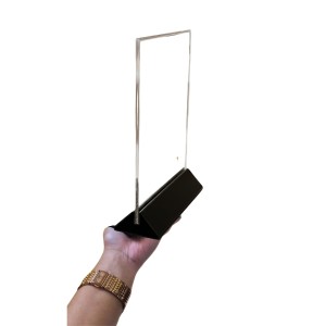 Clear Acrylic Photo Frame Stand | Transparent Crystal Photo Holder for Table & Desk Display | Modern Minimalist Picture Frame for Home, Office & Tabletop Photo Stand (5x7 size).