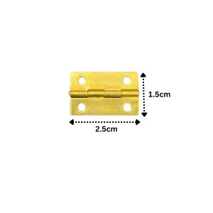12 pcs Mini Hinges with Screws – Small Brass Hardware for Wooden Boxes, Models & Furniture