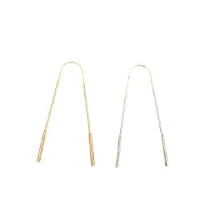 Stainless Steel & Copper Tongue Cleaner Set of – 7 Pack Oral Hygiene Tongue Scrapers for Adults Anti-Gag Design for Fresh Breath