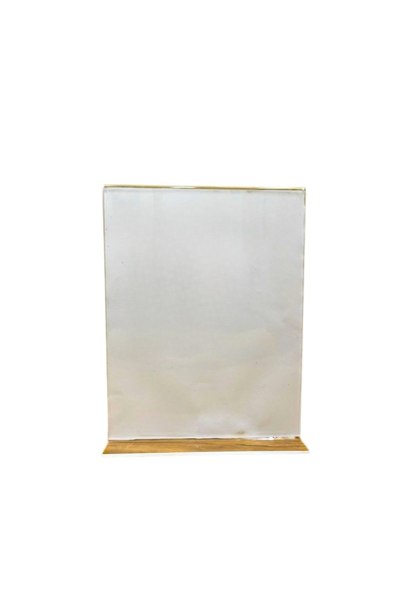 Acrylic Display Stand for Tabletop – Clear Vertical Menu & Sign Holder, Double-Sided Display for Restaurants, Shops, Offices, Events & Photo Frame Use (1 Pc)