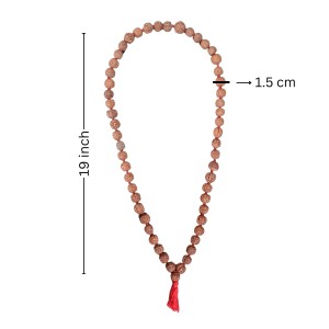 HiTechMart 5 Mukhi Rudraksha Mala Hindu Prayer Meditation Rosary with Red Tassel HiTechMart 5 Mukhi Rudraksha Mala Hindu Prayer Meditation Rosary with Red Tassel