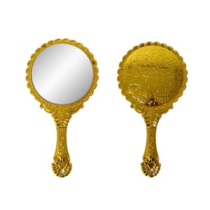Makeup Plastic Portable Hand Mirror | Compact Handheld Mirror for Travel, Beauty, and Daily Use (Gold) Makeup Plastic Portable Hand Mirror | Compact Handheld Mirror for Travel, Beauty, and Daily Use (Gold)