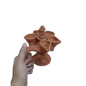 Handicrafts Handmade Traditional Terracotta Pancha Pradeep (Pancha Diya) with Dhoop Stand for Diwali and Puja – Perfect for Home Décor Handicrafts Handmade Traditional Terracotta Pancha Pradeep (Pancha Diya) with Dhoop Stand for Diwali and Puja – Perfect for Home Décor