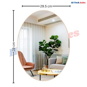 Hitech Sales Oval Wall Mounted Mirror 29.5 x 39 cm Modern Decorative Mirror for Bathroom, Living Room, or Bedroom (Vertical & Horizontal Use) Hitech Sales Oval Wall Mounted Mirror 29.5 x 39 cm Modern Decorative Mirror for Bathroom, Living Room, or Bedroom (Vertical & Horizontal Use)