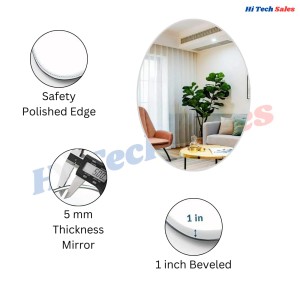 Hitech Sales Oval Wall Mounted Mirror 29.5 x 39 cm Modern Decorative Mirror for Bathroom, Living Room, or Bedroom (Vertical & Horizontal Use) Hitech Sales Oval Wall Mounted Mirror 29.5 x 39 cm Modern Decorative Mirror for Bathroom, Living Room, or Bedroom (Vertical & Horizontal Use)