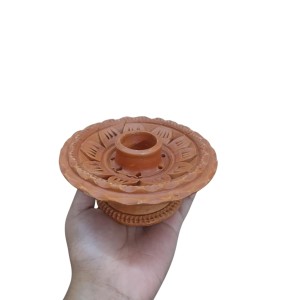 Handcrafted Terracotta Padma (Lotus) Incense Stick/Agarbatti Holder – Pooja Decor & Room Fragrance Enhancer