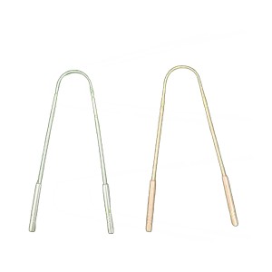 Stainless Steel & Copper Tongue Cleaner Set of – 7 Pack Oral Hygiene Tongue Scrapers for Adults Anti-Gag Design for Fresh Breath