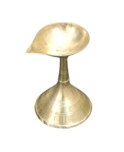 HiTechMart Traditional Brass Gacha Diya with Stand for Puja - Pital Gacha Prodeep or Pradip, Golden Finish HiTechMart Traditional Brass Gacha Diya with Stand for Puja - Pital Gacha Prodeep or Pradip, Golden Finish