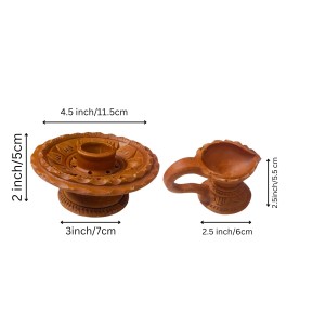 Handcrafted Terracotta Dhoop Daani Stand with Diya Pradeep - Traditional Indian Incense Holder & Oil Lamp for Pooja, Meditation, and Home Decor, Religious Rituals Handcrafted Terracotta Dhoop Daani Stand with Diya Pradeep - Traditional Indian Incense Holder & Oil Lamp for Pooja, Meditation, and Home Decor, Religious Rituals