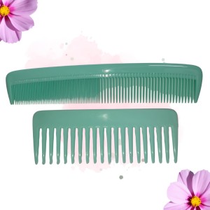 Hi Tech Sales Green Dressing Hair Comb & Wide Tooth Shampoo Comb for Men & Women | Pack of 2 (Green) Hi Tech Sales Green Dressing Hair Comb & Wide Tooth Shampoo Comb for Men & Women | Pack of 2 (Green)