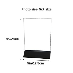 Clear Acrylic Photo Frame Stand | Transparent Crystal Photo Holder for Table & Desk Display | Modern Minimalist Picture Frame for Home, Office & Tabletop Photo Stand (5x7 size).