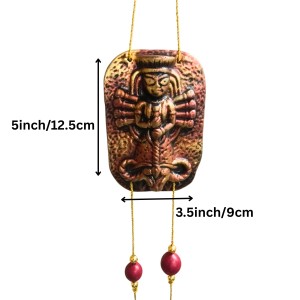Handcrafted Terracotta Hindu Deity Hanging with Ganesha Design | Decorative Wall Hanging for Home, Entrance & Temple Decor | Traditional Door Hanging | Copper Finish Ornament Handcrafted Terracotta Hindu Deity Hanging with Ganesha Design | Decorative Wall Hanging for Home, Entrance & Temple Decor | Traditional Door Hanging | Copper Finish Ornament