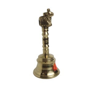 Brass Nandi Ghanti Ganti Bell for Home Mandir Puja 4 inch Brass Bell puja Religious Ceremonies Small Temple Rituals Religious inches