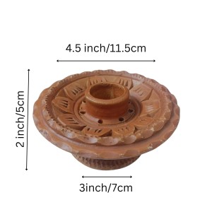 Handcrafted Terracotta Padma (Lotus) Incense Stick/Agarbatti Holder – Pooja Decor & Room Fragrance Enhancer