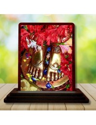 Car Desk/Table Top Maa Tara Wooden Photo Stand 3x4 Inches, Compact & Stylish Spiritual Display For Car, Home & Office (Pack Of 1) (F14580)