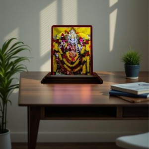 Car Desk/Table Top Goddess Durga Wooden Photo Stand 3x4 Inches, Compact & Stylish Spiritual Display For Car, Home & Office (Pack Of 1) (F14431) Car Desk/Table Top Goddess Durga Wooden Photo Stand 3x4 Inches, Compact & Stylish Spiritual Display For Car, Home & Office (Pack Of 1) (F14431)