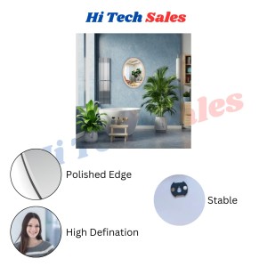 Hitech Sales Oval Wall Mounted Mirror 29.5 x 39 cm Modern Decorative Mirror for Bathroom, Living Room, or Bedroom (Vertical & Horizontal Use) Hitech Sales Oval Wall Mounted Mirror 29.5 x 39 cm Modern Decorative Mirror for Bathroom, Living Room, or Bedroom (Vertical & Horizontal Use)