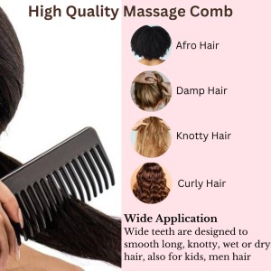 Hi Tech Sales Hair Wide Tooth Comb Detangling Frizz off detangler hair comb for Curly, long Hair & any type Hair, Wet, Dry. Shampoo Comb. Pack of 1 (Orange)