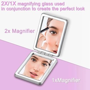 Makeup Mirror, Vanity Mirror for Cosmetic Application,Pocket Mirror, Small Travel Mirror with Magnification, Portable Double-Sided Magnifying Cosmetic Mirror for Daily (Light Pink) Makeup Mirror, Vanity Mirror for Cosmetic Application,Pocket Mirror, Small Travel Mirror with Magnification, Portable Double-Sided Magnifying Cosmetic Mirror for Daily (Light Pink)