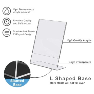 Acrylic Tent Card Holder, Slanted L Shape Menu Display Stand, Clear Portrait Frame for Desk, Photo, Flyer, Document, Paper Display, 3MM Premium Cast Acrylic Signage Stand, A4 Size/3Pcs Acrylic Tent Card Holder, Slanted L Shape Menu Display Stand, Clear Portrait Frame for Desk, Photo, Flyer, Document, Paper Display, 3MM Premium Cast Acrylic Signage Stand, A4 Size/3Pcs