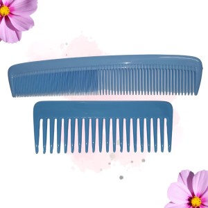 Hi Tech Sales Green Dressing Hair Comb & Wide Tooth Shampoo Comb for Men & Women | Pack of 2 (Sky) Hi Tech Sales Green Dressing Hair Comb & Wide Tooth Shampoo Comb for Men & Women | Pack of 2 (Sky)