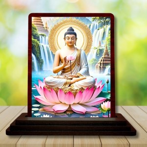 Car Desk/Table Top Lord Buddha Wooden Photo Stand 3x4 Inches, Compact & Stylish Spiritual Display For Car, Home & Office (Pack Of 1) (F14411) Car Desk/Table Top Lord Buddha Wooden Photo Stand 3x4 Inches, Compact & Stylish Spiritual Display For Car, Home & Office (Pack Of 1) (F14411)