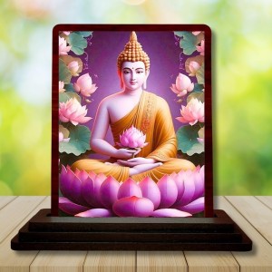 Car Desk/Table Top Lord Buddha Wooden Photo Stand 3x4 Inches, Compact & Stylish Spiritual Display For Car, Home & Office (Pack Of 1) (F14415) Car Desk/Table Top Lord Buddha Wooden Photo Stand 3x4 Inches, Compact & Stylish Spiritual Display For Car, Home & Office (Pack Of 1) (F14415)