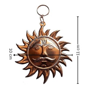HiTechMart Copper Surya Wall Hanging | Decorative Sun Face for Home Entrance, Vastu, Puja Room & Positive Energy | Antique Finish Metal Sun God Sculpture with Hook (4 Inch) HiTechMart Copper Surya Wall Hanging | Decorative Sun Face for Home Entrance, Vastu, Puja Room & Positive Energy | Antique Finish Metal Sun God Sculpture with Hook (4 Inch)