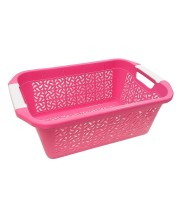 Plastic Laundry Basket with Handles – Durable, Ventilated Storage Hamper for Clothes and Home Organization (pink) Plastic Laundry Basket with Handles – Durable, Ventilated Storage Hamper for Clothes and Home Organization (pink)