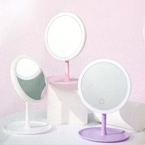 HiTechMart LED Lighted Makeup Mirror – Touch Control, Dimmable Vanity Mirror with Adjustable Stand, 360° Rotation, Rechargeable & Portable for Beauty, Skincare & Grooming HiTechMart LED Lighted Makeup Mirror – Touch Control, Dimmable Vanity Mirror with Adjustable Stand, 360° Rotation, Rechargeable & Portable for Beauty, Skincare & Grooming