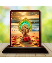 Car Desk/Table Top Lord Krishna Wooden Photo Stand 3x4 Inches, Compact & Stylish Spiritual Display For Car, Home & Office (Pack Of 1) (F14388) Car Desk/Table Top Lord Krishna Wooden Photo Stand 3x4 Inches, Compact & Stylish Spiritual Display For Car, Home & Office (Pack Of 1) (F14388)