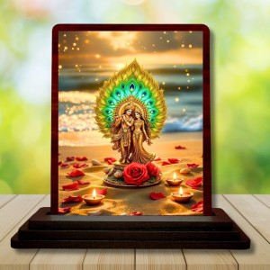 Car Desk/Table Top Lord Krishna Wooden Photo Stand 3x4 Inches, Compact & Stylish Spiritual Display For Car, Home & Office (Pack Of 1) (F14388) Car Desk/Table Top Lord Krishna Wooden Photo Stand 3x4 Inches, Compact & Stylish Spiritual Display For Car, Home & Office (Pack Of 1) (F14388)