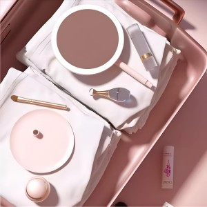 HiTechMart LED Lighted Makeup Mirror – Touch Control, Dimmable Vanity Mirror with Adjustable Stand, 360° Rotation, Rechargeable & Portable for Beauty, Skincare & Grooming HiTechMart LED Lighted Makeup Mirror – Touch Control, Dimmable Vanity Mirror with Adjustable Stand, 360° Rotation, Rechargeable & Portable for Beauty, Skincare & Grooming