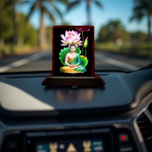 Car Desk/Table Top Lord Buddha Wooden Photo Stand 3x4 Inches, Compact & Stylish Spiritual Display For Car, Home & Office (Pack Of 1) (F14410) Car Desk/Table Top Lord Buddha Wooden Photo Stand 3x4 Inches, Compact & Stylish Spiritual Display For Car, Home & Office (Pack Of 1) (F14410)