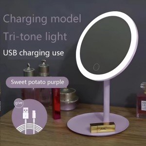 HiTechMart LED Lighted Makeup Mirror – Touch Control, Dimmable Vanity Mirror with Adjustable Stand, 360° Rotation, Rechargeable & Portable for Beauty, Skincare & Grooming HiTechMart LED Lighted Makeup Mirror – Touch Control, Dimmable Vanity Mirror with Adjustable Stand, 360° Rotation, Rechargeable & Portable for Beauty, Skincare & Grooming
