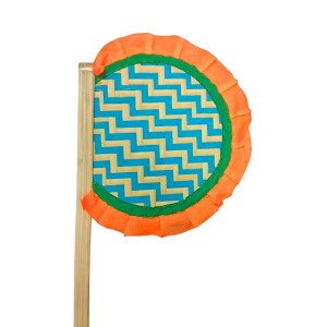 Handmade Bamboo Hand Fan (Hatpakha) – Traditional Hand-Painted Handheld Fan for Cool Air, Home Décor, Festivals & Puja | Eco-Friendly Travel Fan (14.5 × 8.2 cm) (Orange)