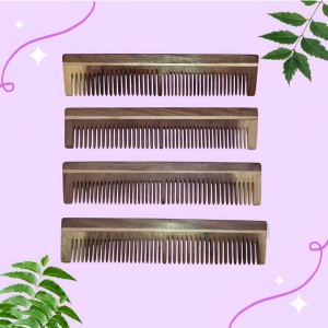 Hi Tech Sales Wooden Comb/Kangi for Hair Growth, Hair fall & Dandruff Control (Handcrafted Designer Comb For Men & Women) Hair Scalp Massager | 4 Combo