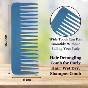 Hi Tech Sales Hair Wide Tooth Comb Detangling Frizz off detangler hair comb for Curly, long Hair & any type Hair, Wet, Dry. Shampoo Comb. Pack of 1 (Sky)