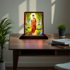 Car Desk/Table Top God Buddha Wooden Photo Stand 3x4 Inches, Compact & Stylish Spiritual Display For Car, Home & Office (Pack Of 1) (F14570) Car Desk/Table Top God Buddha Wooden Photo Stand 3x4 Inches, Compact & Stylish Spiritual Display For Car, Home & Office (Pack Of 1) (F14570)