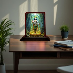 Car Desk/Table Top Lord Krishna Wooden Photo Stand 3x4 Inches, Compact & Stylish Spiritual Display For Car, Home & Office (Pack Of 1) (F14392) Car Desk/Table Top Lord Krishna Wooden Photo Stand 3x4 Inches, Compact & Stylish Spiritual Display For Car, Home & Office (Pack Of 1) (F14392)