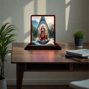 Car Desk/Table Top Goddess Durga Wooden Photo Stand 3x4 Inches, Compact & Stylish Spiritual Display For Car, Home & Office (Pack Of 1) (F14426) Car Desk/Table Top Goddess Durga Wooden Photo Stand 3x4 Inches, Compact & Stylish Spiritual Display For Car, Home & Office (Pack Of 1) (F14426)