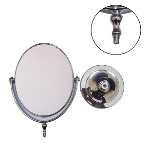 HiTechMart Double-Sided Tabletop Makeup Mirror – 360° Rotating Vanity Mirror with Chrome Finish, Ideal for Beauty, Skincare and Grooming. HiTechMart Double-Sided Tabletop Makeup Mirror – 360° Rotating Vanity Mirror with Chrome Finish, Ideal for Beauty, Skincare and Grooming.